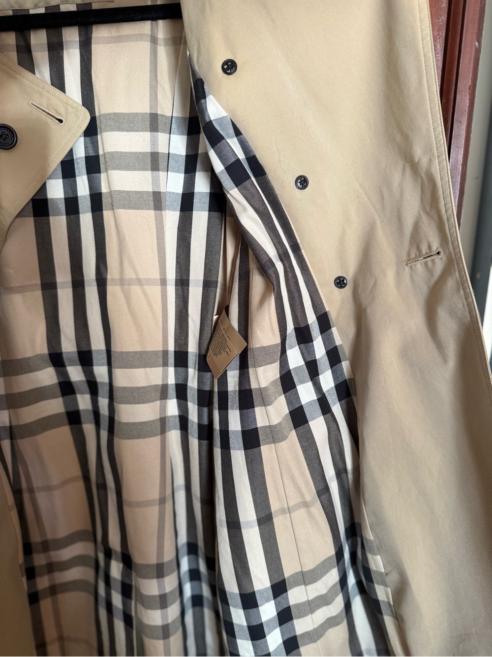 Burberry Honey Beige Double-Breasted Trench Coat with Gold Belt + Buckles - Picture 15 of 16